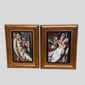Two Art Deco-Inspired Framed Artworks